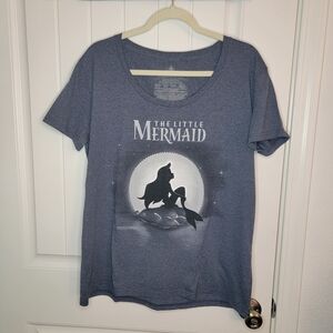 Disney's The Little Mermaid Graphic T-Shirt With Ariel, Heather Blue, Women's XL